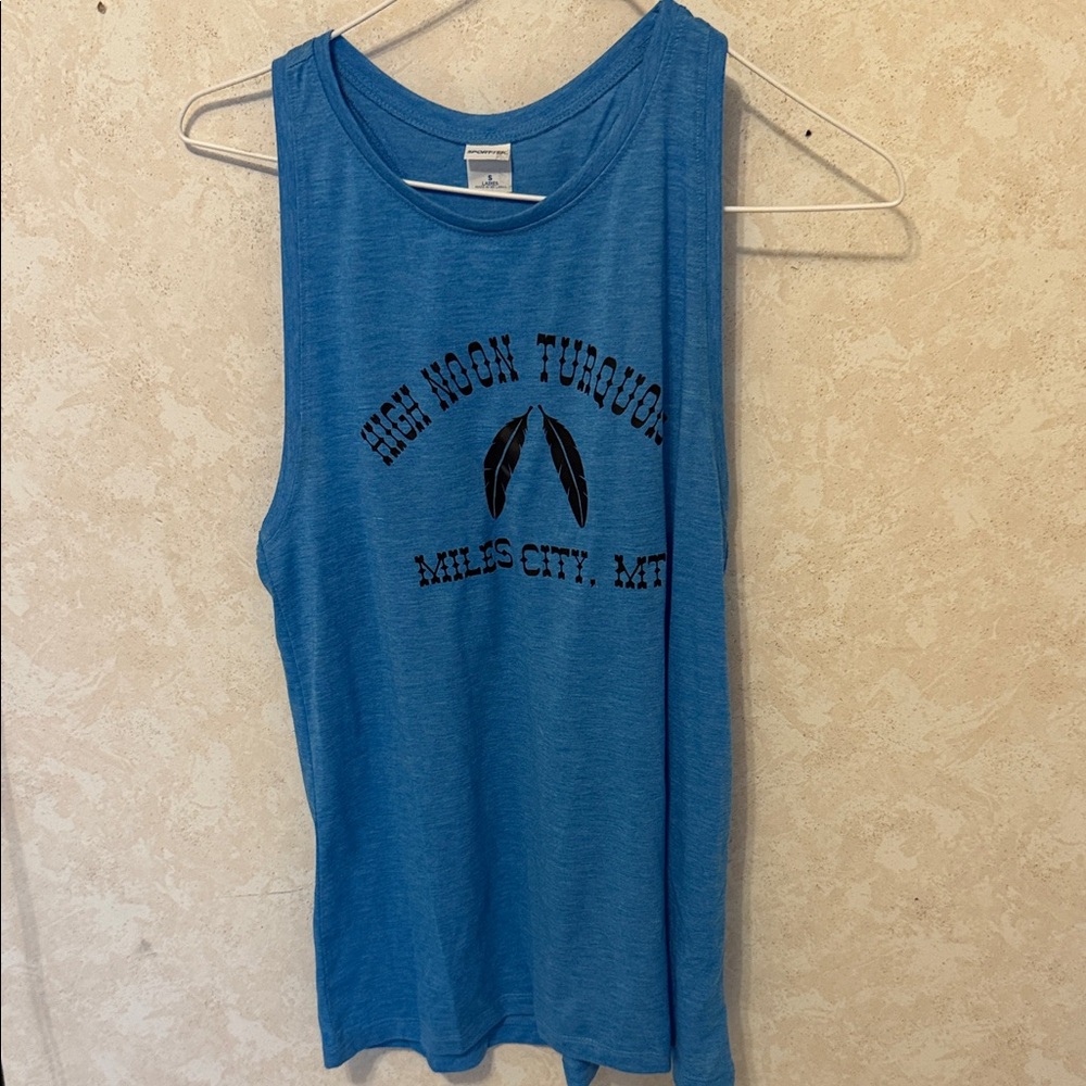 High Noon Turquoise Miles City MT Ladies Blue Graphic Tee